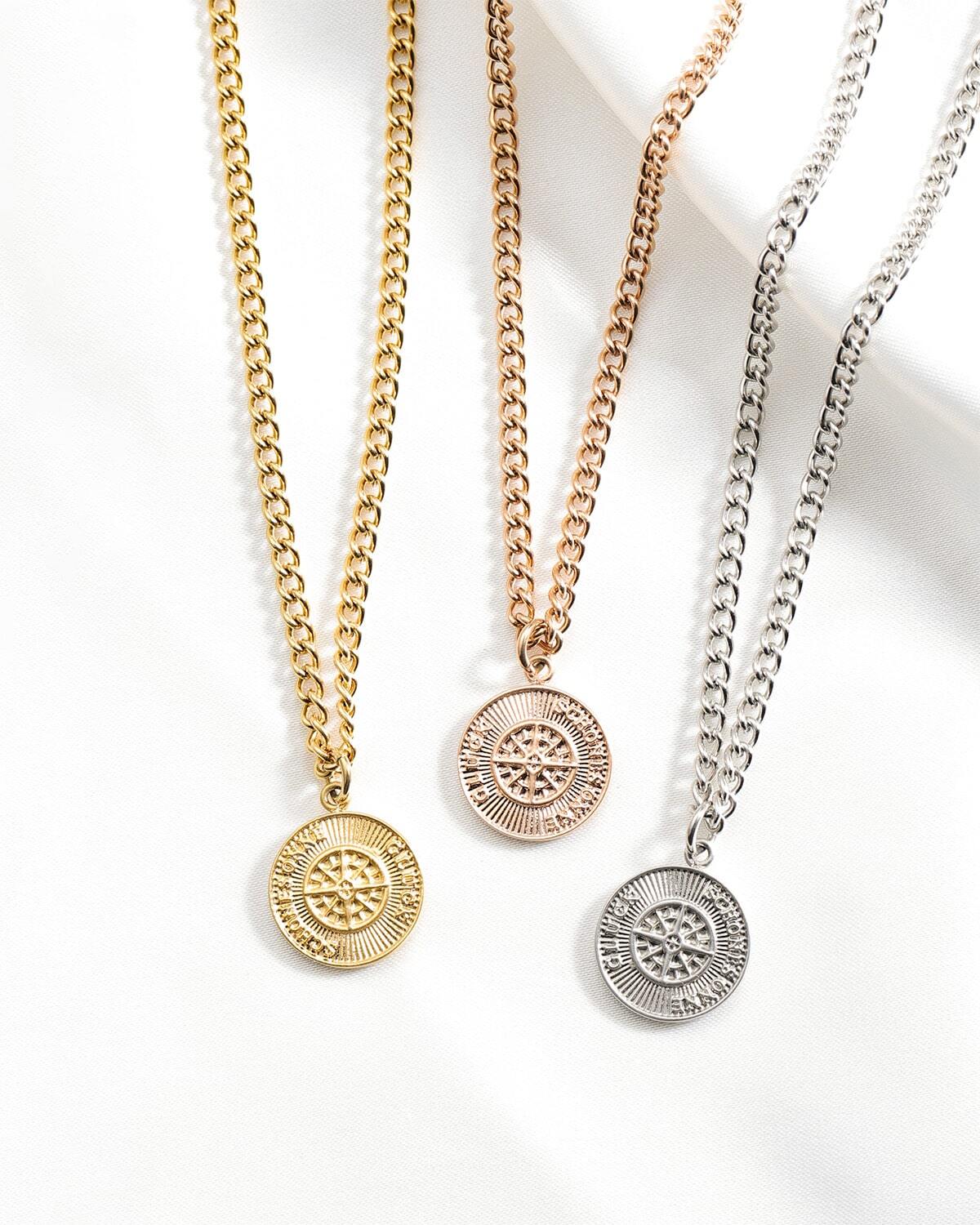 ギフトBOX付】Sonne Coin necklace（ゴールド/シルバー/ローズ